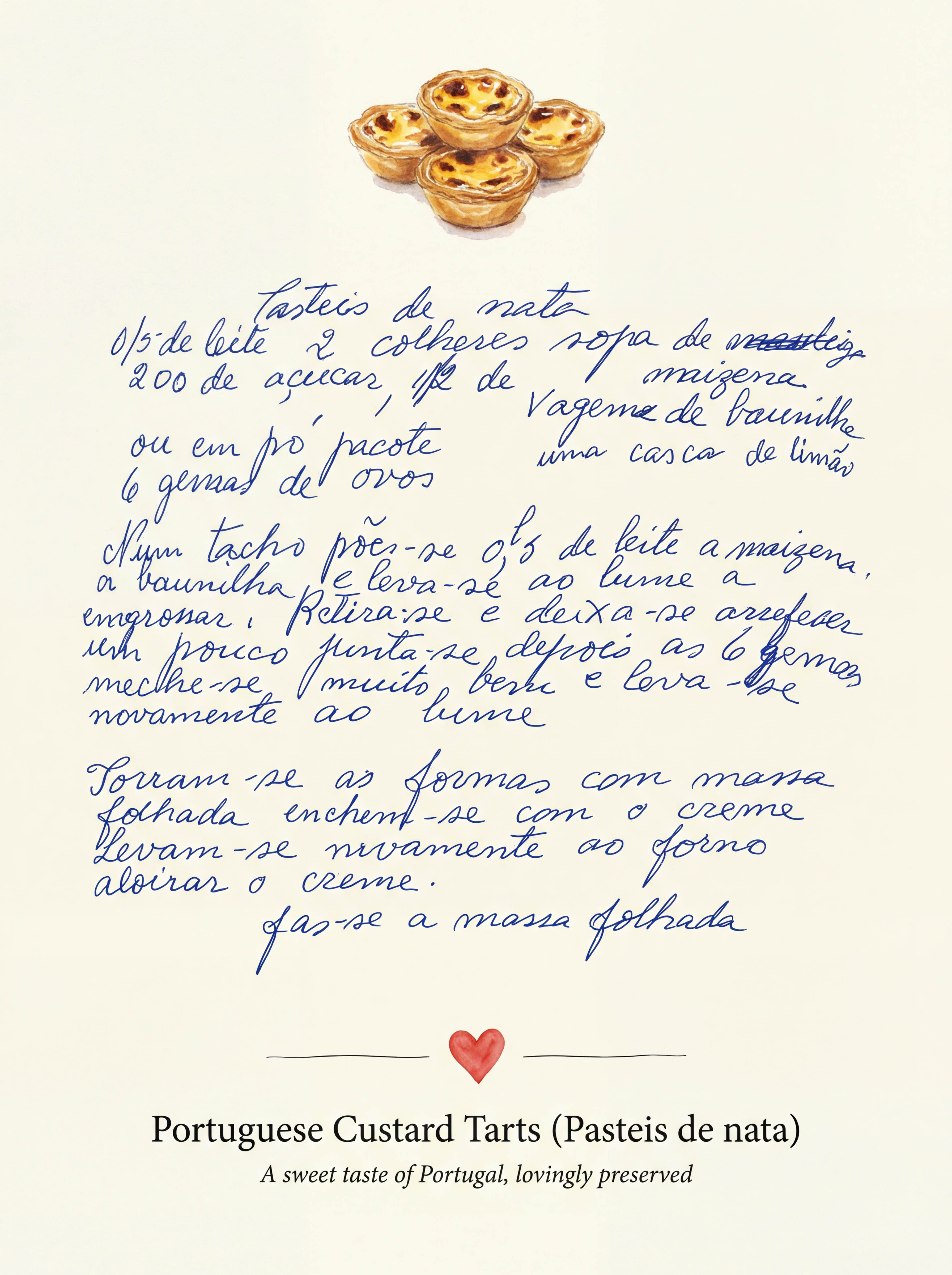 Portuguese Custard Tarts (Pasteis de nata) by Heritage Recipe